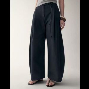 Insis Femme Barrel Leg Trousers Waist Tie Detail
